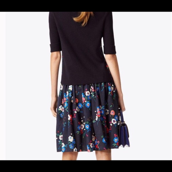 Tory Burch Blue Blaire Floral Print Skirt SZ 12 - Picture 4 of 5